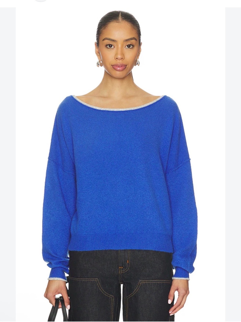 FREE PEOPLE See Me Sweater in Saphire